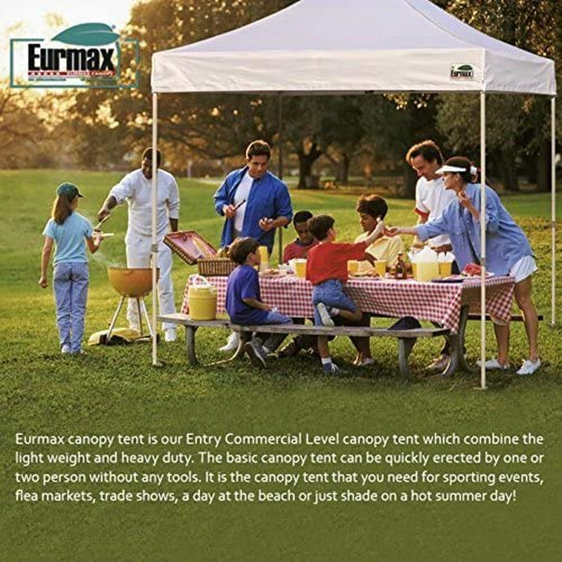 USA 10'X10' Pop up Canopy Tent Commercial Instant Canopies with Heavy Duty Roller Bag,Bonus 4 Sand Weights Bags (Blue)