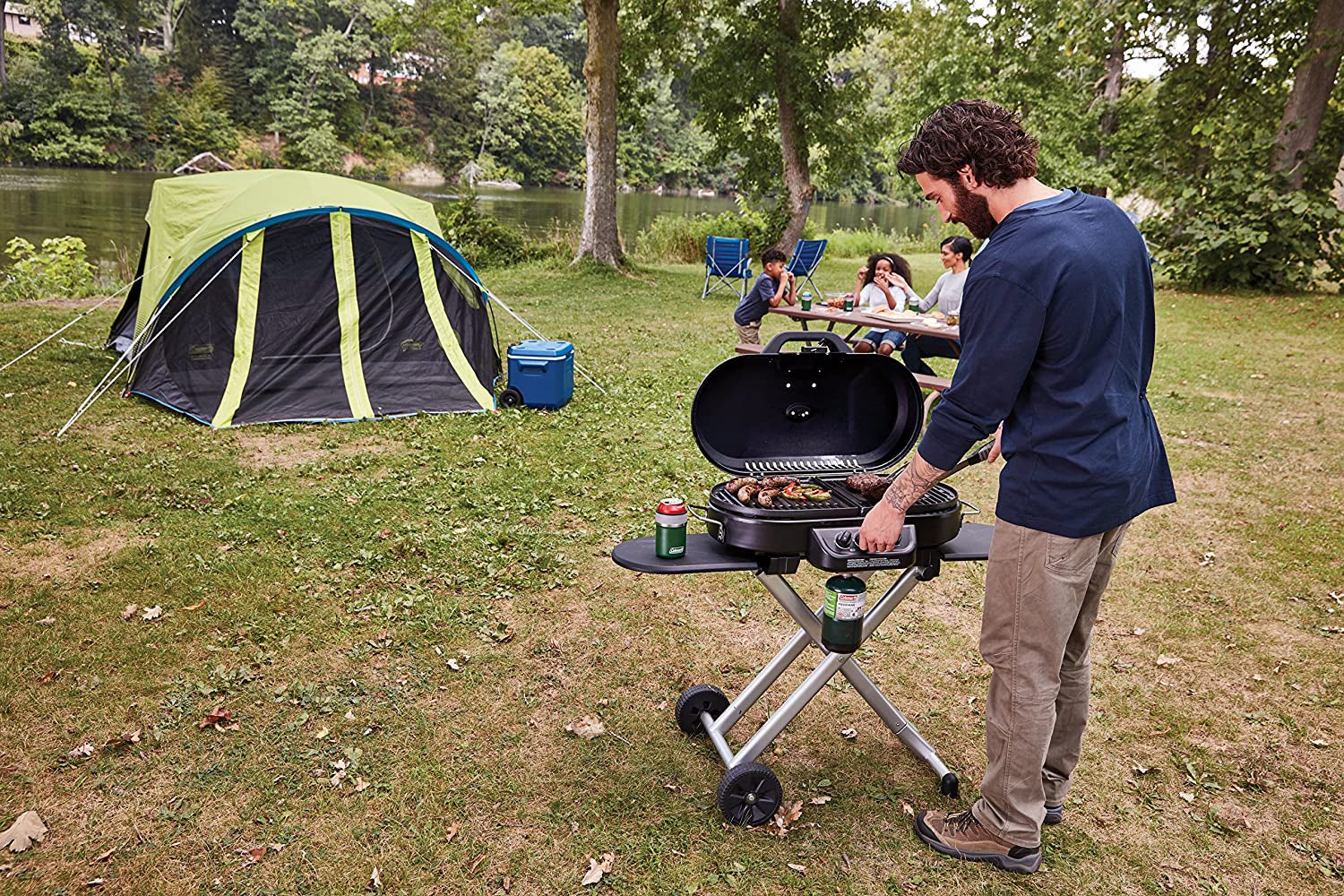 Portable Stand-Up Propane Grill